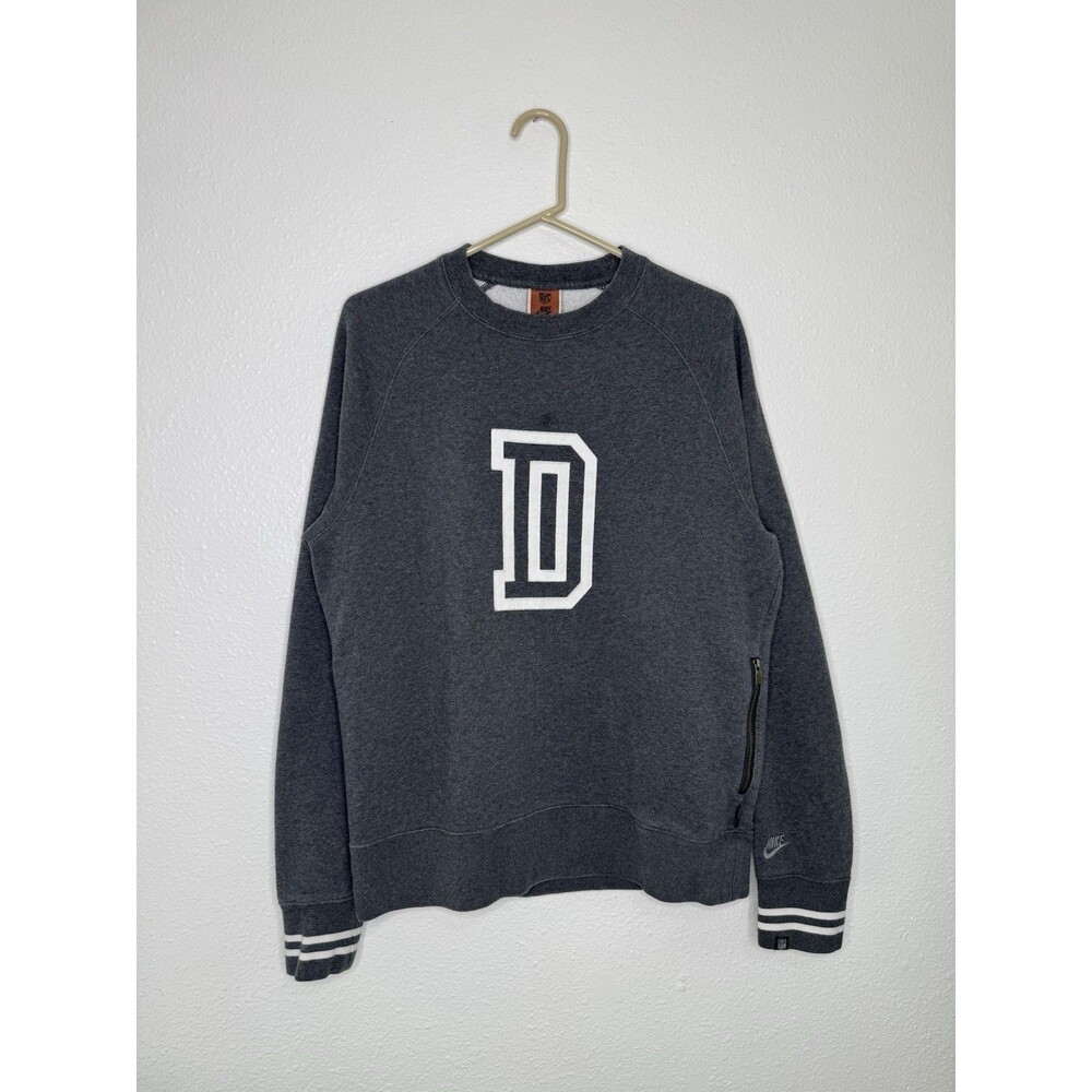 Dallas Cowboys D Sweatshirt Sz M Gray NFL Football Nike Pullover Crewneck Ringer